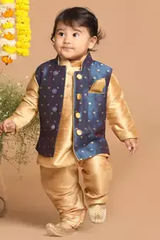 black waskit with yellow shalwar kameez