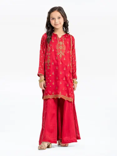 red kurta shalwar