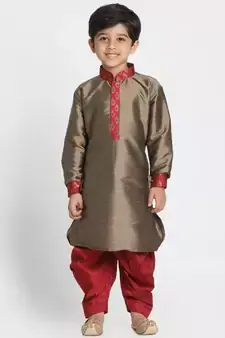 golden grey red shalwar