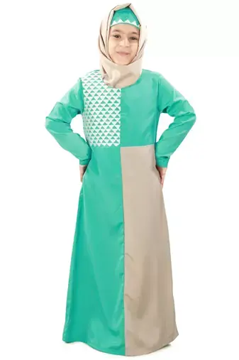 torquoise green & light brown