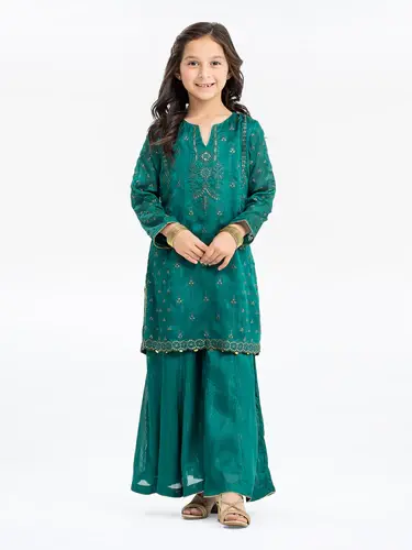 green kurti pajama